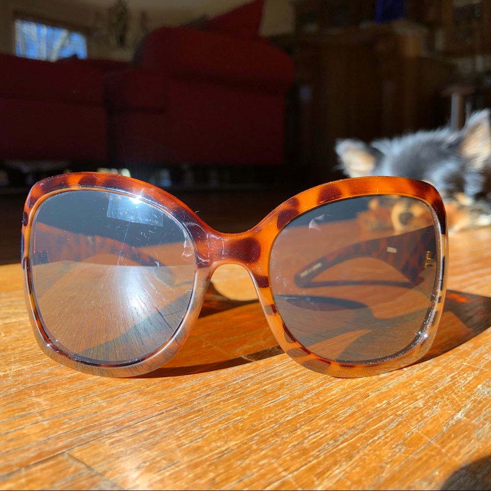 Leopard Print Wide Frame Sunglasses